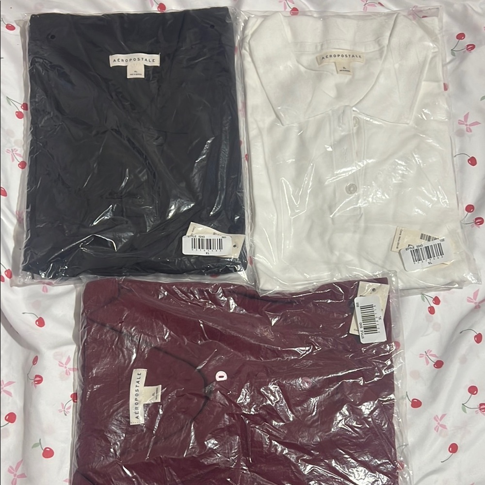 Aeropostale Polo Shirts Black and White Collection